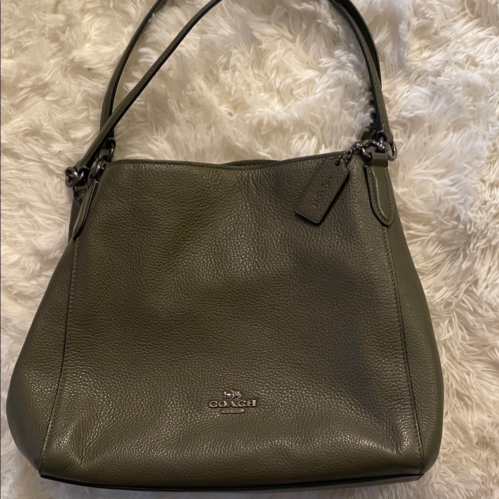 Coach Sage Green Leather Shoulder Bag